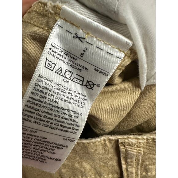 Gap Womens Khaki Chino Shorts Size 2 3" NWT Mid Rise Utility Casual Stretch - Picture 7 of 7
